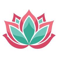 Lotus with abstract vein patterns and inner details illustration floral vector