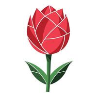 Tulip with broken line drawing and artistic gaps illustration art vector