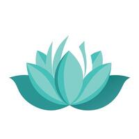 Elegant lotus with soft cloud shaped petals illustration floral art vector