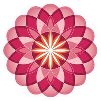Abstract flower with concentric circular petals illustration modern art vector
