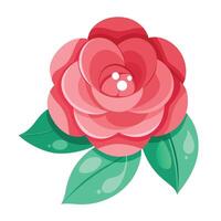 Abstract dew kissed camellia showcasing its clean simplified form in art vector