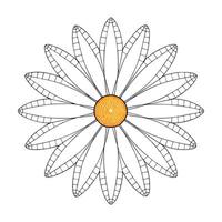 Unique dot connected daisy highlighting its abstract pointillism style in graphic vector