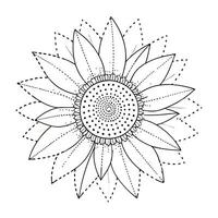 Abstract dotted line sunflower with precise abstract detailing in illustration vector