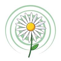 Abstract echo wave daisy with repeating petal shadow effects in illustration vector