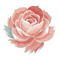 Abstract faded ink petal flower with a gentle soft brushstroke effect in vector