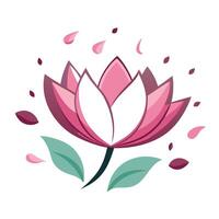 Abstract falling petal lotus with a gentle dispersal effect in illustration vector