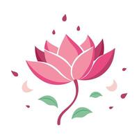 Unique falling petal lotus highlighting its delicate dispersal in graphic vector
