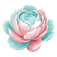 Modern peony with feather light and wispy brush strokes illustration vector