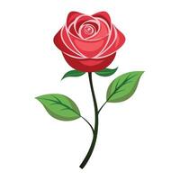 Simple flat style rose with continuous flow illustration isolated vector