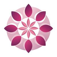 Blossom with abstract petals in a circle illustration floating design vector