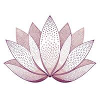Modern lotus with floating dot effect and fragmented petals illustration vector