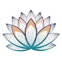 Abstract lotus with floating dots and fragmented petals illustration vector