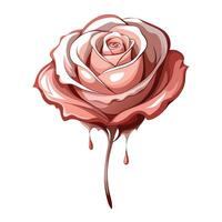 Rose with floating ink and soft bleed illustration artistic art vector