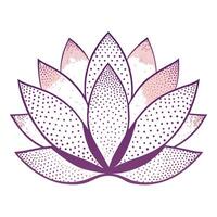 Lotus with floating dot style and fragmented petals illustration art vector