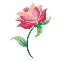 Modern blossom with floating petals in an asymmetrical design illustration vector