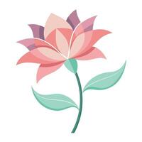 Elegant blossom with floating petals in asymmetrical placement illustration vector