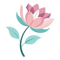 Minimalist blossom with floating petals in asymmetrical layout illustration vector