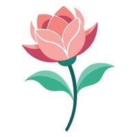 Artistic blossom with floating petals in asymmetrical design illustration vector