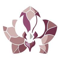 Modern fragmented petal orchid showcasing its irregular cut design in art vector
