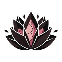 Abstract fragmented petal lotus with subtle minimalist cracks in illustration vector