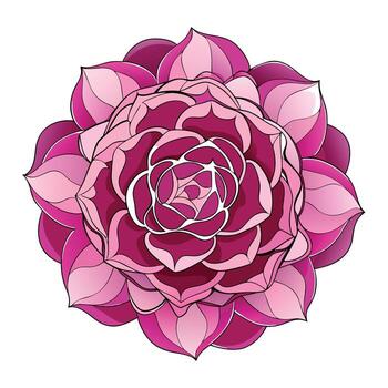 resumen fractal florecer peonía con intrincado repitiendo patrones en Arte vector