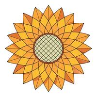 Modern geometric grid sunflower featuring its precise structured form in illustration vector