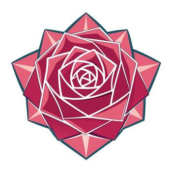 Modern geometric rose showcasing its structured hexagonal design in art vector