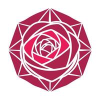 Abstract geometric rose with unique hexagonal petal shapes in illustration vector