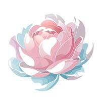 Elegant glass reflection peony featuring its subtle transparent effect in design vector