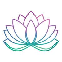 Abstract glowing lotus with a vibrant neon outline in illustration vector