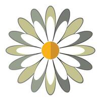 Daisy with half petals and negative space center illustration simple floral art vector