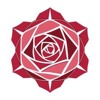 Geometric rose with hexagonal petal design illustration modern floral art vector