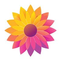 Modern minimal gradient sunflower showcasing its subtle color fade in art vector