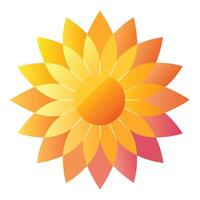 Abstract minimal gradient sunflower with a soft fade in illustration vector