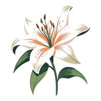 Modern minimal ink lily showcasing its bold brushstroke design in art vector