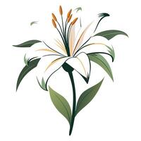 Elegant minimal ink lily featuring its artistic brushwork in design vector