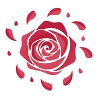 Elegant minimalist petal only rose featuring its abstract floating petals in design vector