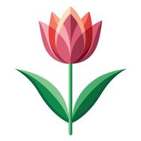 Abstract mirror image tulip with a perfect symmetrical reflection in art vector