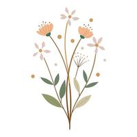 Elegant minimalist wildflower cluster featuring its refined hints in design vector
