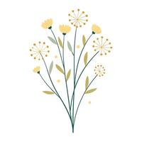 Abstract minimalist wildflower cluster with subtle hints in illustration vector