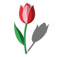 Modern moonlit tulip showcasing its partial shadow design in illustration vector