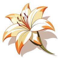 Abstract negative space lily with a shadow only presence in art vector