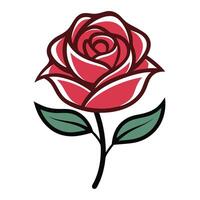 Unique negative space rose highlighting its concealed petal form in graphic vector