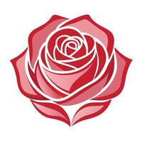 Modern negative space rose showcasing its subtle hidden petals in illustration vector