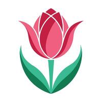 Modern tulip with negative space and subtle impression illustration floral vector