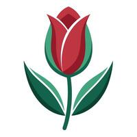 Tulip with negative space design and subtle impression illustration art vector