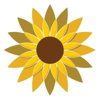 Modern sunflower with negative space and subtle form illustration floral vector