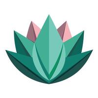 Abstract lotus in origami style with folded geometry illustration vector