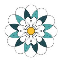Overlapping circles daisy with abstract elegance illustration modern floral vector
