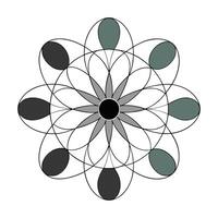 Abstract daisy with overlapping circles illustration modern floral art vector